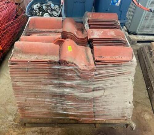 PALLET OF MATTE RED/ORANGE COVE ROOFING TILES