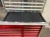 DESCRIPTION: 6-DRAWER OPEN-TOP TOOL BOX WITH ALL CONTENTS OF TOOLS INCLUDED WITH HANDLES BRAND/MODEL: HUSKY INFORMATION: SEE PHOTOS FOR MORE DETAIL ON - 8