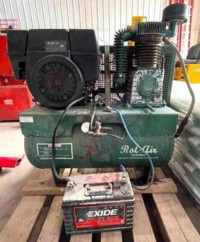 DESCRIPTION: ROL-AIR 30 GALLON TRUCK MOUNT SERIES AIR COMPRESSOR BRAND/MODEL: ROLAIR 10GR30FE30 INFORMATION: 10HP QTY: 1