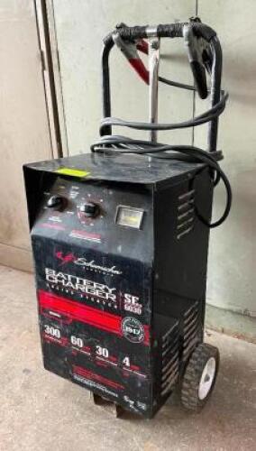 DESCRIPTION: 4/30/60/300 MANUAL WHEEL BATTERY CHARGER BRAND/MODEL: SCHUMACHER SE-6030 QTY: 1