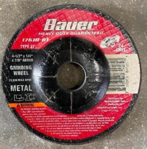 DESCRIPTION: (15) 4.5" X 1/4" GRINDING WHEEL (METAL, 24 GRIT) QTY: 15