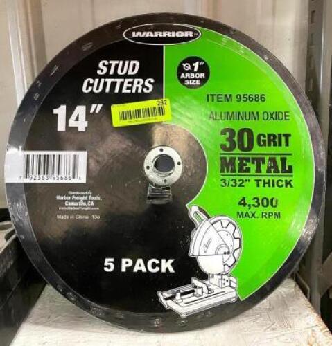 DESCRIPTION: (2) 14" ALUMINUM OXIDE 30 GRIT METAL STUD CUTTERS (5 PACK) QTY: 2