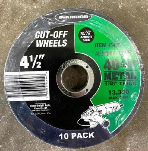 DESCRIPTION: (7) 4.5" X 1/16" METAL 40 GRIT GRINDING WHEEL (10 PACK) QTY: 7