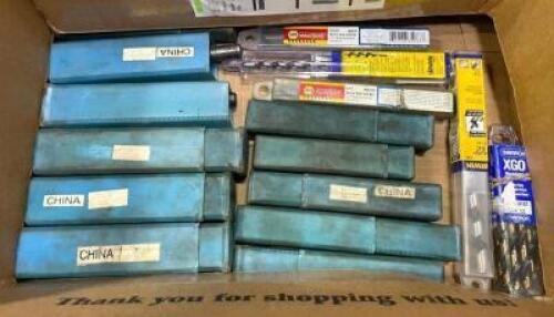 DESCRIPTION: BOX OF ASSORTED MILLING BITS AS SHOWN INFORMATION: SEE PHOTOS FOR MORE DETAIL QTY: 1