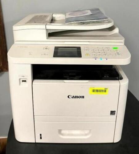 DESCRIPTION: BLACK AND WHITE LASER MULTI FUNCTION PRINTER WITH ROLLABOUT PRINTER STAND BRAND/MODEL: CANON IMAGECLASS D1550 QTY: 1