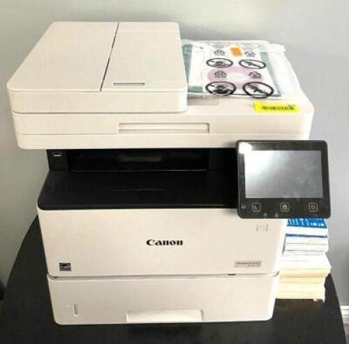 DESCRIPTION: BLACK AND WHITE LASER MULTI FUNCTION PRINTER WITH ROLLABOUT PRINTER STAND BRAND/MODEL: CANON IMAGECLASS D1620 QTY: 1