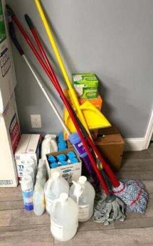 DESCRIPTION: ASSORTED CLEANING SUPPLIES AS SHOWN INFORMATION: SEE PHOTOS FOR MORE DETAIL QTY: 1