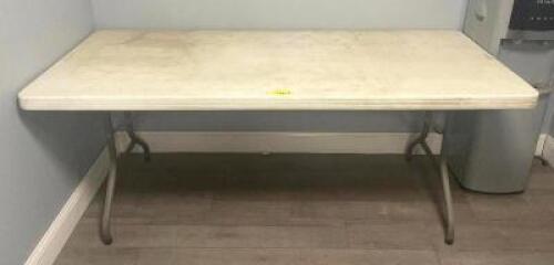 DESCRIPTION: 6 FT. FOLDING TABLE LOCATION: OFFICE THIS LOT IS: ONE MONEY QTY: 1