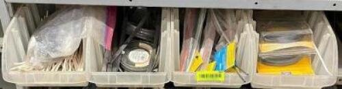 DESCRIPTION: (4) - CONTAINERS FILLED WITH ASSORTED ELECTRICAL HARDWARE / WIRE / ACCESSORIES ADDITIONAL INFORMATION: CONTENTS OF SINGLE SHELF ONLY. SEE