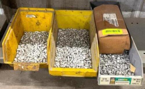 DESCRIPTION: (3) - CONTAINERS FILLED WITH ALUMINUM RIVETS - (3) SIZES ADDITIONAL INFORMATION: (3)- RIVET SIZES. SEE PHOTOS. CONTENTS OF SINGLE SHELF O