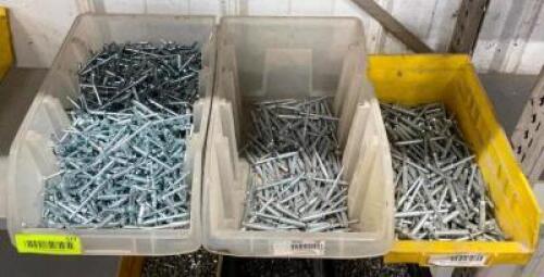 DESCRIPTION: (3) - CONTAINERS FILLED WITH ALUMINUM RIVETS - (3) SIZES ADDITIONAL INFORMATION: (3)- RIVET SIZES. SEE PHOTOS. CONTENTS OF SINGLE SHELF O