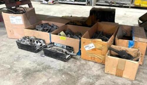 DESCRIPTION: ASSORTED SWING DOOR TRAILER HARDWARE AND USED SLACK ADJUSTER LOCATION: WOOD TABLE / TIRE RACK AREA THIS LOT IS: ONE MONEY QTY: 1