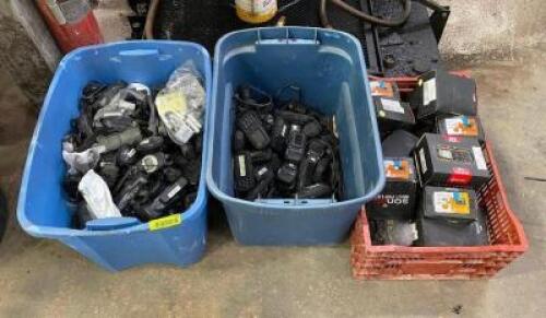 DESCRIPTION: 3 BUCKETS OF OUTDATED CELL PHONES AND ELECTRICAL ACCESSORIES ADDITIONAL INFORMATION: SOLD AS SET. LOCATION: DOCK DOOR AREA THIS LOT IS: O