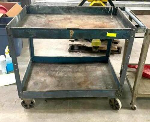 DESCRIPTION: 2-TIER METAL UTILITY CART SIZE: 36"X24"X32" QTY: 1