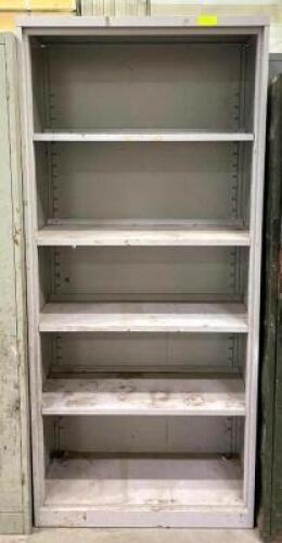 DESCRIPTION: 5-SHELF METAL BOOKCASE SIZE: 36"X14"X81" QTY: 1