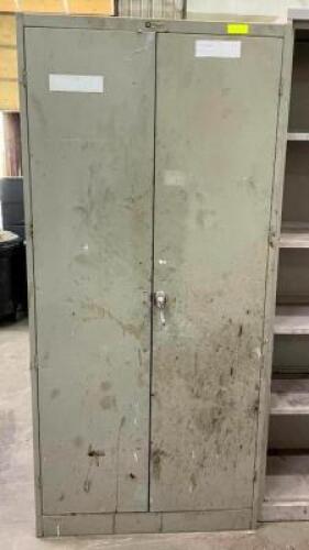 DESCRIPTION: 2-DOOR METAL CABINET UNIT SIZE: 36"x18"X78" QTY: 1