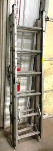 DESCRIPTION: 18' ALUMINUM EXTENSION LADDER BRAND/MODEL: WERNER INFORMATION: 225 LB. CAPACITY QTY: 1