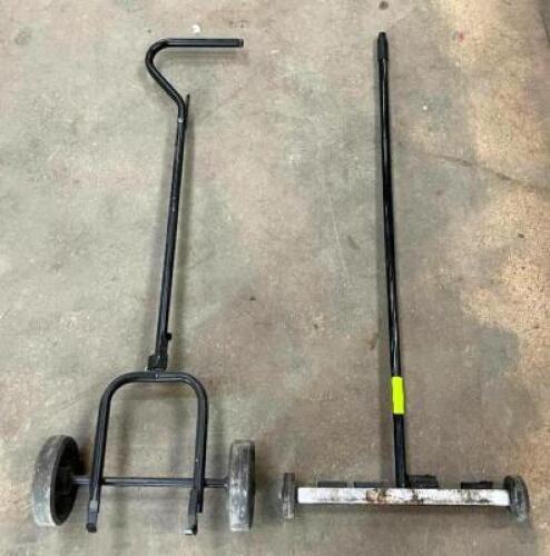 DESCRIPTION: MAGNETIC ROLLER AND 2-WHEEL TRUCK WITH HOOK BOTTOMS QTY: 2