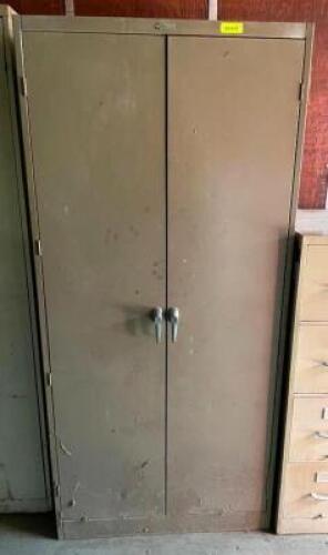 DESCRIPTION: 2-DOOR METAL CABINET UNIT SIZE: 36"X24"X78" QTY: 1
