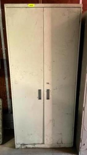DESCRIPTION: 2-DOOR METAL CABINET UNIT SIZE: 36"X18"X81" QTY: 1