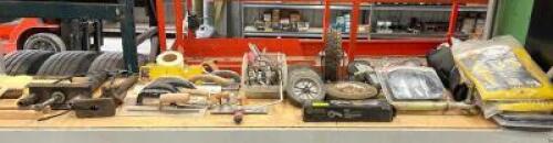 DESCRIPTION: CONTENTS OF SHELF (ASSORTED TOOLS AND HARDWARE AS SHOWN, SEE PHOTOS) QTY: 1