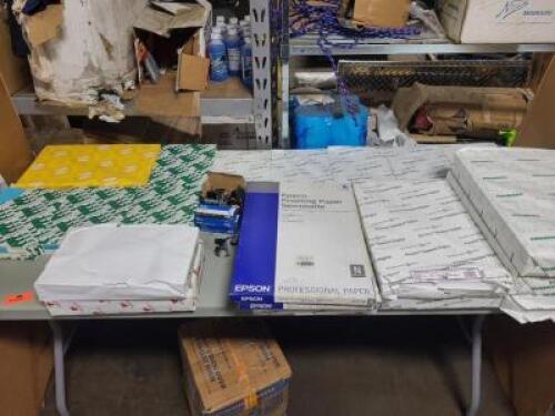 (1) TABLE OF MISC OFFICE SUPPLIES