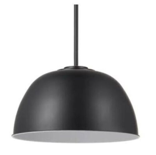 DESCRIPTION: (1) WARREN PENDANT BRAND/MODEL: GLOBE ELECTRIC/66006 INFORMATION: BLACK/LED RETAIL$: 154.33 SIZE: 12.3"H X 22"SHADE WIDTH QTY: 1
