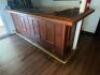 8' X 3' " L ": SHAPED WOODEN BAR W/ BRASS FOOT RAIL - 2