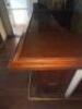 8' X 3' " L ": SHAPED WOODEN BAR W/ BRASS FOOT RAIL - 3