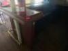 8' X 3' " L ": SHAPED WOODEN BAR W/ BRASS FOOT RAIL - 4