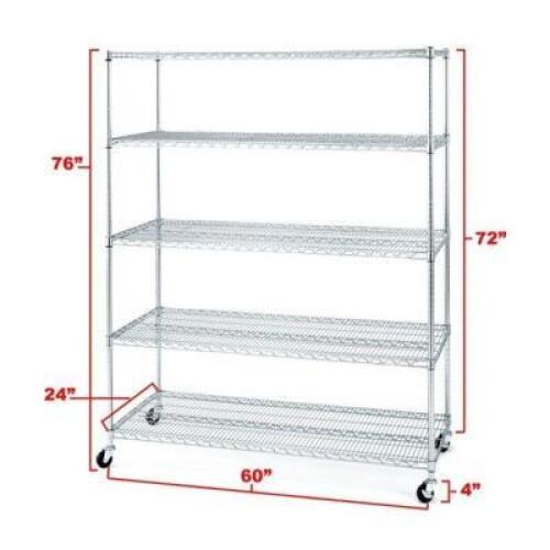 DESCRIPTION: (1) 5-TIER NSF STEEL SHELVING BRAND/MODEL: SEVILLE CLASSICS #WEB571 INFORMATION: STEEL RETAIL$: $229.99 SIZE: 60"X 24" DX72" QTY: 1