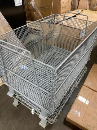 DESCRIPTION: (2) STEEL COLLAPSIBLE BASKET BRAND/MODEL: NASHVILLE WIRE #3W547 INFORMATION: COLLAPSIBLE BULK CONTAINER, SILVER RETAIL$: $160 SIZE: 21"HX