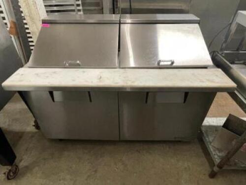 DESCRIPTION: TRUE 60" REFRIGERATED SANDWICH PREP TABLE. MODEL TRUE TSSU-60-24M ADDITIONAL INFORMATION: SN# 9269886, 115 VOLT, 1 PHASE SIZE: 60" QTY: 1