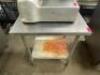 DESCRIPTION: 30" X 24" STAINLESS TABLE W/ GALV UNDER SHELF. SIZE: 30" X 24" QTY: 1