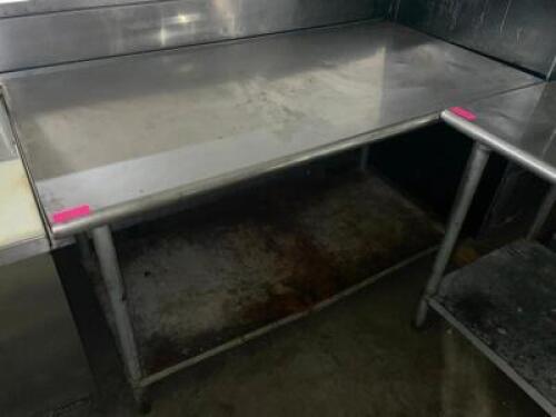 DESCRIPTION: 60" X 30" STAINLESS TABLE. SIZE: 60" X 30" QTY: 1