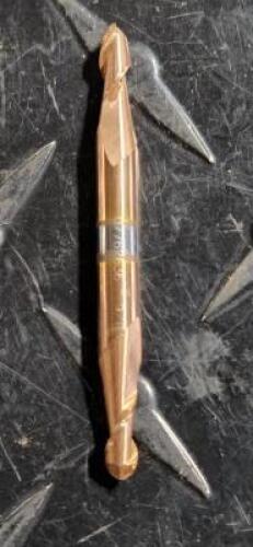 DESCRIPTION: (1) SOLID CARBIDE BDOUBLE END BALL END MILL BRAND/MODEL: ACCUPRO 07762636 RETAIL$: $55.63 EA SIZE: 9/64" DIA 5/16" LOC 3/16" SD QTY: 1