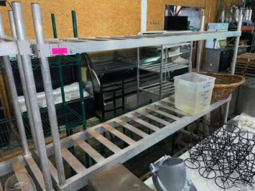 DESCRIPTION: 6' X 18" TWO TIER ALUMINUM DUNNAGE RACK SHELF SIZE: 6' X 18" X 72" QTY: 1