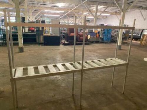 DESCRIPTION: 8' X 18" TWO TIER ALUMINUM DUNNAGE RACK SHELF SIZE: 8' X 18" X 72" QTY: 1
