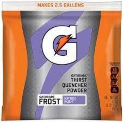 DESCRIPTION: (6) THIRST QUENCHER POWDER BRAND/MODEL: GATORADE INFORMATION: RIPTIDE RUSH RETAIL$: $5.00 EA QTY: 6