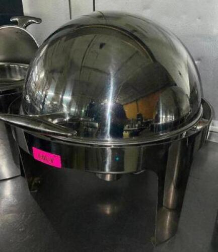 DESCRIPTION: 15" ROUND POLISHED STAINLESS DOME CHAFFER SET QTY: 1