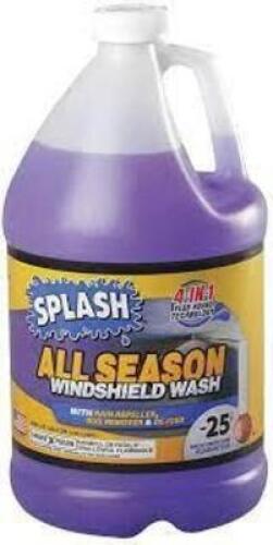 DESCRIPTION: (2) WINDSHIELD WASHER FLUID ALL SEASON BRAND/MODEL: SPLASH RETAIL$: $5.00 EA SIZE: 1 GALLON QTY: 2