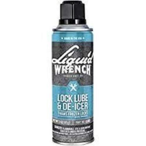 DESCRIPTION: (6) LOCK LUBRICANT AND DE-ICER BRAND/MODEL: LIQUID WRENCH # LLDO3 RETAIL$: $27.99 TOAL SIZE: 3 OZ QTY: 6