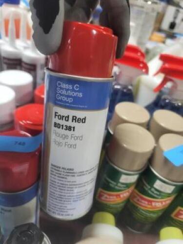 DESCRIPTION: (6) SPRAY PAINT BRAND/MODEL: CLASS C SOLUTIONS GROUP #BD1381 INFORMATION: FORD RED RETAIL$: $8.76 SIZE: 12 OZ QTY: 6