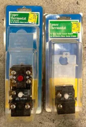 DESCRIPTION: UPPER AND LOWER ELECTRIC WATER HEATER THERMOSTAT QTY: 2