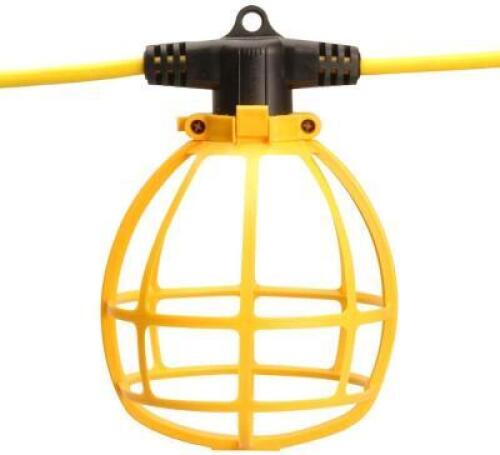 DESCRIPTION: 100' PLASTIC STRING LIGHT TEMPORARY WORK LIGHT BRAND/MODEL: SOUTHWIRE 7145SW RETAIL$: $95.83 QTY: 1