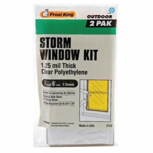 DESCRIPTION: (4) 2CT PACKS OF 6' STORM WINDOW KIT BRAND/MODEL: FROST KING RETAIL$: $5.70 EACH SIZE: 3'X6' QTY: 4