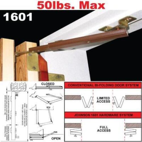 DESCRIPTION: FULL ACCESS BI-FOLD DOOR HARDWARE BRAND/MODEL: JOHNSON 1601 SIZE: 12"-18" QTY: 1
