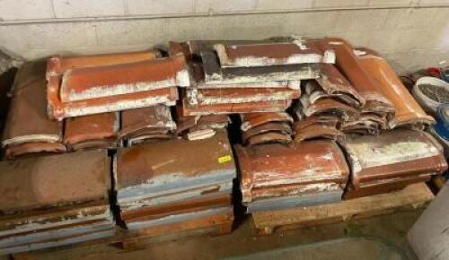 (2) - PALLETS OF ASSORTED MATTE RED ROOFING TILES