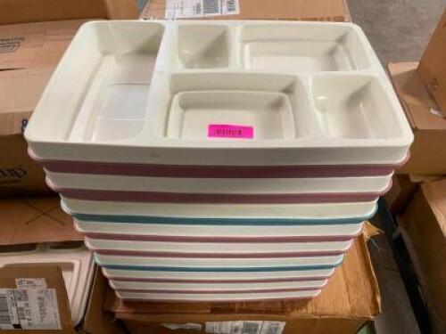 PALLET OF ALADIN TEMP-RITE PLASTIC HOSPITAL TRAYS AND LIDS