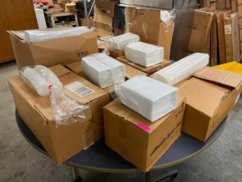 (9) ASSORTED BOXES OF PAPER PRODUCTS AND TO GO BOXES.